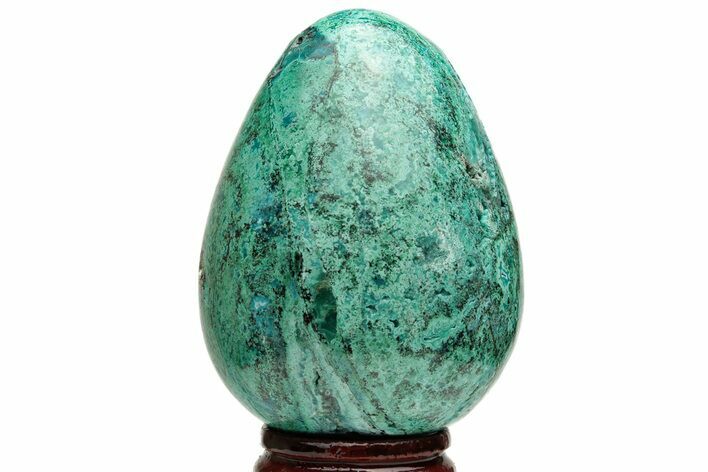 Polished Chrysocolla & Malachite Egg - Peru #217321